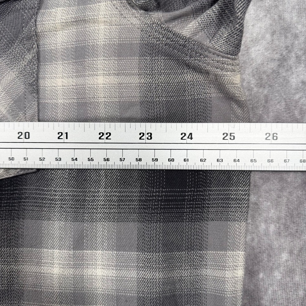 Carhartt Rugged Flex Pearl Snap Flannel Shirt Mens XL Tall Grey Relaxed Fit - Picture 6 of 8